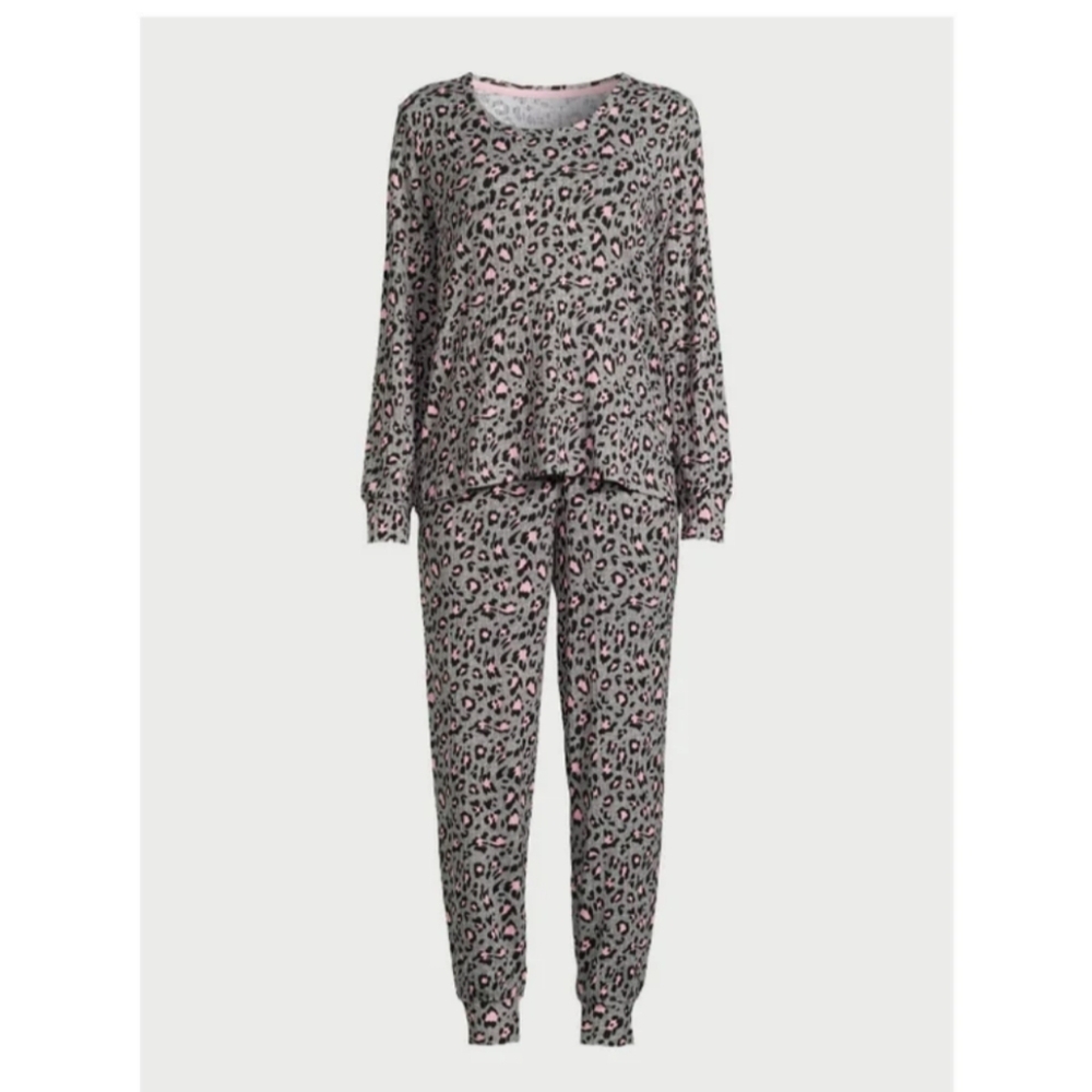 Joyspun Women’s Size L (12-14) Ribbed Top and Pants Pajama Set Sleep Wear Lounge - Picture 2 of 5